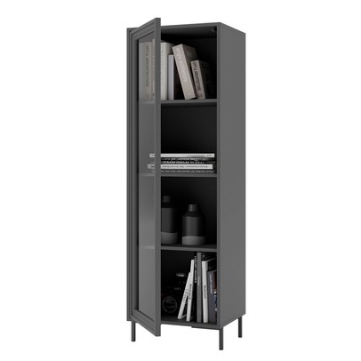 Cristaleira Refresh 1 Porta 3 Prateleiras com Vidro Preto - Brv