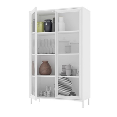 Cristaleira Refresh 2 Portas 3 Prateleiras com Vidro Branco - Brv