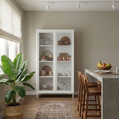 Cristaleira Refresh 2 Portas 3 Prateleiras com Vidro Branco - Brv