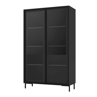 Cristaleira Refresh 2 Portas 3 Prateleiras com Vidro Preto - Brv