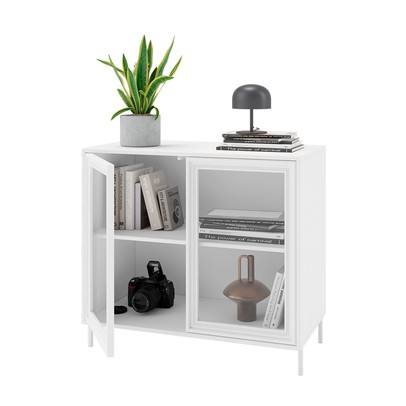 Balcão Buffet Refresh 2 Portas 1 Prateleira com Vidro Branco - Brv