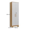 Armário Multiuso Bordo 2 Portas 100% Mdf Amêndoa/Branco - Rio Doce