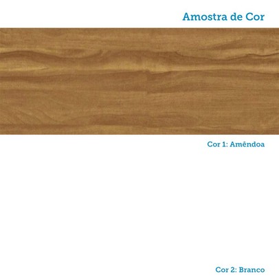 Armário Multiuso Bordo 2 Portas 100% Mdf Amêndoa/Branco - Rio Doce