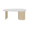 Mesa para Escritório Ovale 4 Gavetas Branco/Carvalho - Artany Móveis
