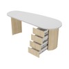 Mesa para Escritório Ovale 4 Gavetas Branco/Carvalho - Artany Móveis