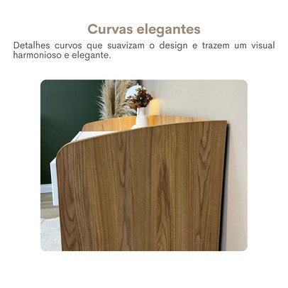 Mesa para Escritório Petit 2 Gavetas Canelado Olmo/Branco - Artany Móveis