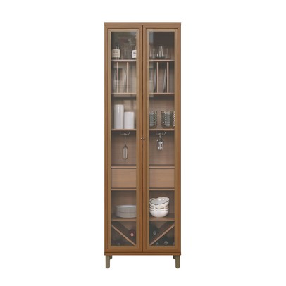 Cristaleira Munique 2 Portas 1 Gaveta com Vidro e Led Freijo - Indekes