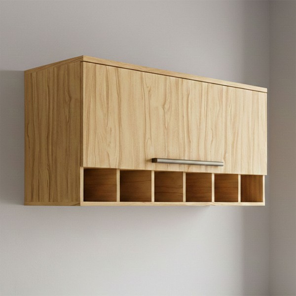 Armário Aéreo Cozinha 80 Cm Napoli 1 Porta 100% Mdf Amêndoa - Rio Doce