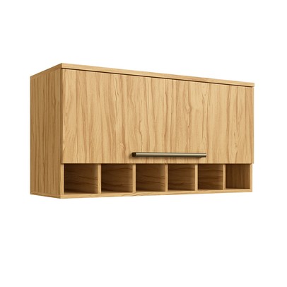 Armário Aéreo Cozinha 80 Cm Napoli 1 Porta 100% Mdf Amêndoa - Rio Doce