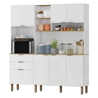 Cozinha Compacta Boreal 5 Portas 2 Gavetas Branco - Mx Móveis