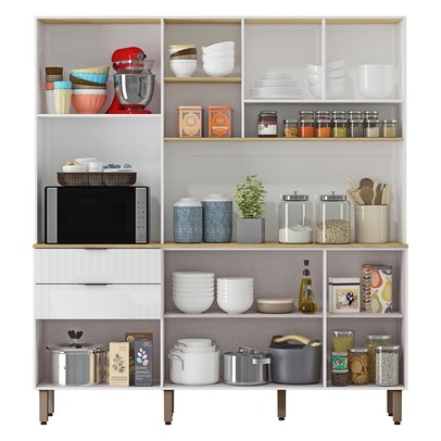 Cozinha Compacta Boreal 5 Portas 2 Gavetas Branco - Mx Móveis