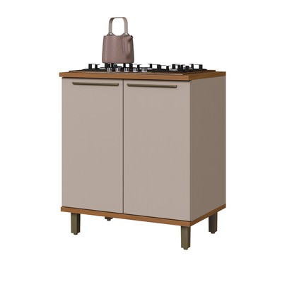 Balcão de Cozinha 80cm Munique 2 Portas Camurça - Indékes