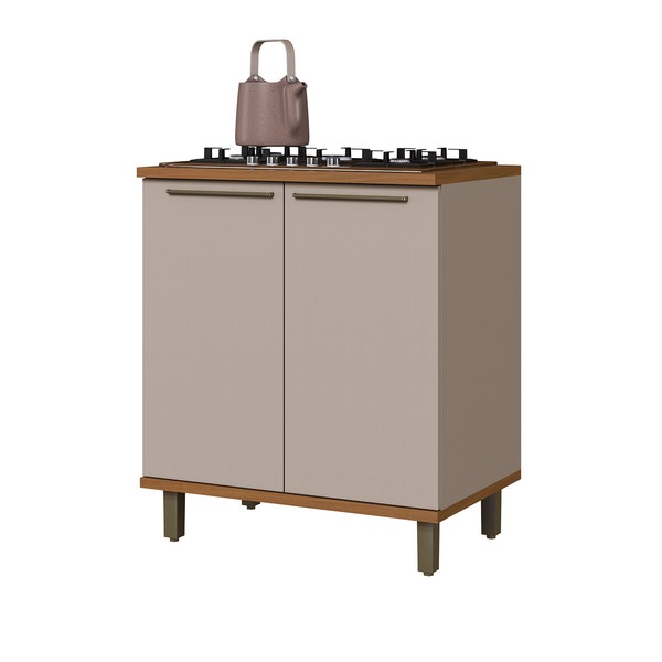 Balcão de Cozinha 80cm Munique 2 Portas Camurca - Indekes