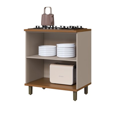 Balcão de Cozinha 80cm Munique 2 Portas Camurça - Indékes