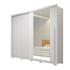 Guarda-Roupa Casal Romanus 2 Portas 4 Gavetas com Espelho Ripado Branco - Caemmun