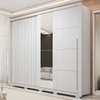 Guarda-Roupa Casal Romanus 2 Portas 4 Gavetas com Espelho Branco - Caemmun