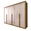 Guarda-Roupa Casal Classic 6 Portas 6 Gavetas 100% Mdf com Espelho Cinamomo/Off White - Panorama Moveis