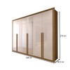 Guarda-Roupa Casal Classic 6 Portas 6 Gavetas 100% Mdf com Espelho Cinamomo/Off White - Panorama Moveis