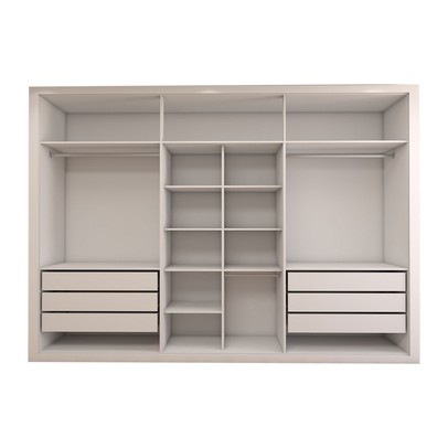Guarda-Roupa Casal Classic 6 Portas 6 Gavetas 100% Mdf com Espelho Branco - Panorama Móveis