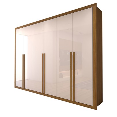 Guarda-Roupa Casal Classic 6 Portas 6 Gavetas 100% Mdf Cinamomo/Off White - Panorama Móveis