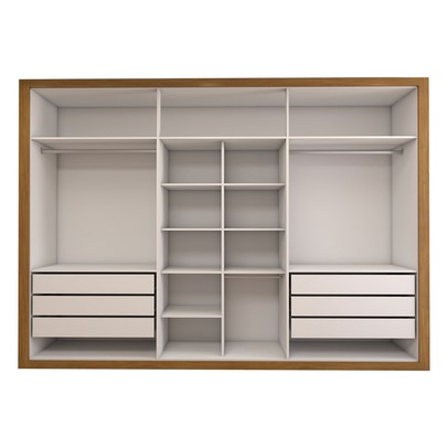 Guarda-Roupa Casal Classic 6 Portas 6 Gavetas 100% Mdf Cinamomo/Off White - Panorama Móveis