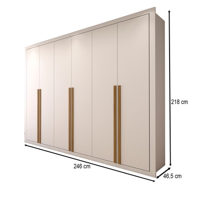 Guarda-Roupa Casal Classic 6 Portas 6 Gavetas 100% Mdf Branco - Panorama Móveis