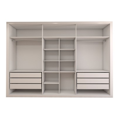 Guarda-Roupa Casal Classic 6 Portas 6 Gavetas 100% Mdf Branco - Panorama Móveis