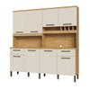 Cozinha Compacta Cabernet Prime 8 Portas 2 Gavetas 100% Mdf Amêndoa/Off White - Rio Doce