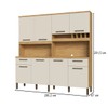 Cozinha Compacta Cabernet Prime 8 Portas 2 Gavetas 100% Mdf Amêndoa/Off White - Rio Doce