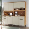 Cozinha Compacta Cabernet Prime 8 Portas 2 Gavetas 100% Mdf Amêndoa/Off White - Rio Doce
