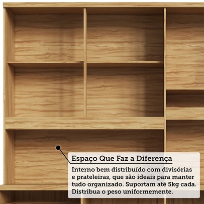 Cozinha Compacta Cabernet Prime 8 Portas 2 Gavetas 100% Mdf Amêndoa/Off White - Rio Doce