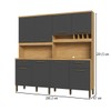 Cozinha Compacta Cabernet Prime 8 Portas 2 Gavetas 100% Mdf Amêndoa/Chumbo - Rio Doce