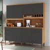 Cozinha Compacta Cabernet Prime 8 Portas 2 Gavetas 100% Mdf Amêndoa/Chumbo - Rio Doce