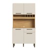 Cozinha Compacta Pinot 4 Portas 1 Gaveta 100% Mdf Amêndoa/Off White - Rio Doce