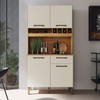 Cozinha Compacta Pinot 4 Portas 1 Gaveta 100% Mdf Amêndoa/Off White - Rio Doce