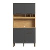 Cozinha Compacta Pinot 4 Portas 1 Gaveta 100% Mdf Chumbo/Amêndoa - Rio Doce