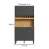 Cozinha Compacta Pinot 4 Portas 1 Gaveta 100% Mdf Chumbo/Amêndoa - Rio Doce
