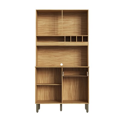 Cozinha Compacta Pinot 4 Portas 1 Gaveta 100% Mdf Chumbo/Amêndoa - Rio Doce