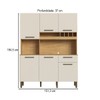 Cozinha Compacta Pinot 6 Portas 1 Gaveta 100% Mdf Amêndoa/Off White - Rio Doce