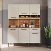 Cozinha Compacta Pinot 6 Portas 1 Gaveta 100% Mdf Amêndoa/Off White - Rio Doce