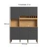Cozinha Compacta Pinot 6 Portas 1 Gaveta 100% Mdf Amêndoa/Chumbo - Rio Doce