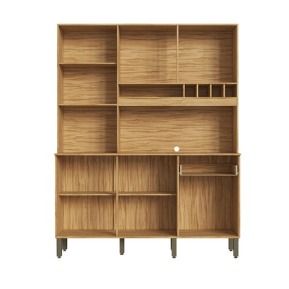Cozinha Compacta Pinot 6 Portas 1 Gaveta 100% Mdf Amêndoa/Chumbo - Rio Doce
