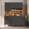 Cozinha Compacta Pinot 6 Portas 1 Gaveta 100% Mdf Amêndoa/Chumbo - Rio Doce