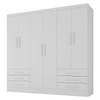 Guarda-Roupa Solteiro Lancaster 6 Portas 6 Gavetas 100% Mdf Branco - Panorama Móveis