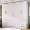 Guarda-Roupa Solteiro Lancaster 6 Portas 6 Gavetas 100% Mdf Branco - Panorama Móveis