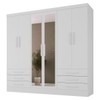 Guarda-Roupa Solteiro Lancaster 6 Portas 6 Gavetas 100% com Espelho Mdf Branco - Panorama Móveis