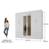 Guarda-Roupa Solteiro Lancaster 6 Portas 6 Gavetas 100% com Espelho Mdf Branco - Panorama Móveis