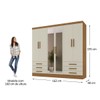 Guarda-Roupa Solteiro Lancaster 6 Portas 6 Gavetas 100% Mdf com Espelho Cinamomo/Off White - Panorama Móveis
