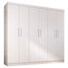 Guarda-Roupa Solteiro Lancaster 6 Portas 3 Gavetas 100% Mdf Branco - Panorama Móveis