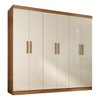Guarda-Roupa Solteiro Lancaster 6 Portas 3 Gavetas 100% Mdf Cinamomo/Off White - Panorama Móveis